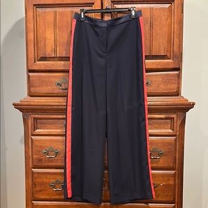 Boden Tuxedo Trouser Pant, Navy Blue with Red Stripe Size 8 Petite 8P